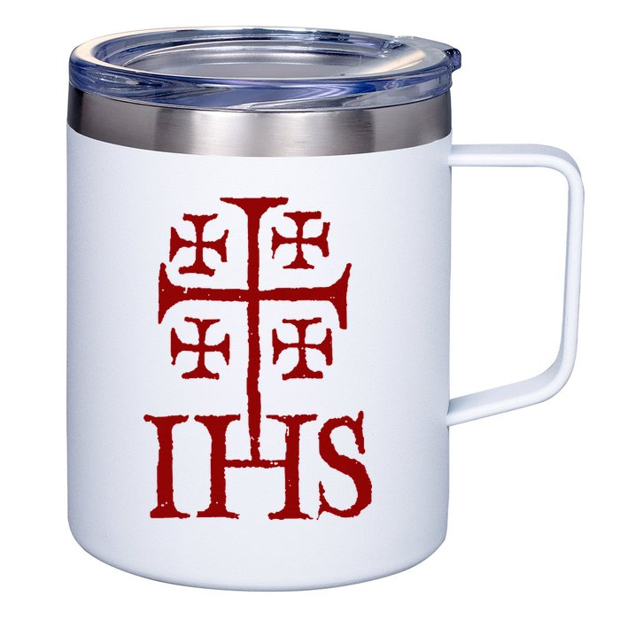 Jerusalem Cross Ihs Knights Templar 12oz Stainless Steel Coffee Mug