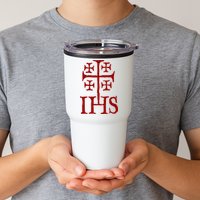 Jerusalem Cross Ihs Knights Templar Tumbler