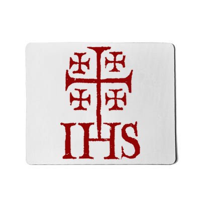 Jerusalem Cross Ihs Knights Templar Mousepad