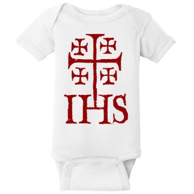 Jerusalem Cross Ihs Knights Templar Baby Bodysuit