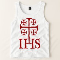 Jerusalem Cross Ihs Knights Templar Tank Top
