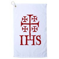 Jerusalem Cross Ihs Knights Templar Platinum Collection Golf Towel