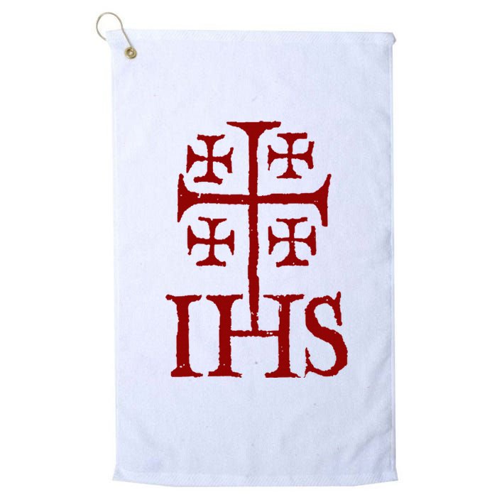 Jerusalem Cross Ihs Knights Templar Platinum Collection Golf Towel