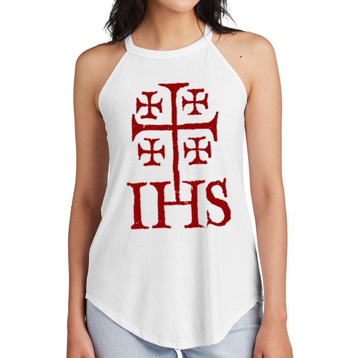 Jerusalem Cross Ihs Knights Templar Women's Perfect Tri Rocker Tank