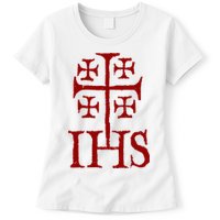 Jerusalem Cross Ihs Knights Templar Womens T-Shirt