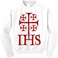 Jerusalem Cross Ihs Knights Templar Kids Sweatshirt