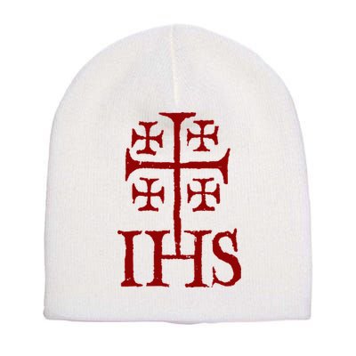 Jerusalem Cross Ihs Knights Templar Short Acrylic Beanie