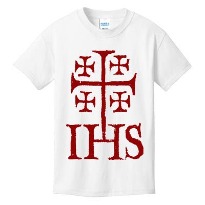 Jerusalem Cross Ihs Knights Templar Kids T-Shirt