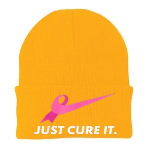 Just Cure It Breast Cancer Awareness Knit Cap Winter Beanie