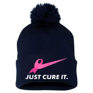 Just Cure It Breast Cancer Awareness Pom Pom 12in Knit Beanie