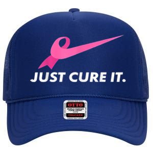 Just Cure It Breast Cancer Awareness High Crown Mesh Back Trucker Hat