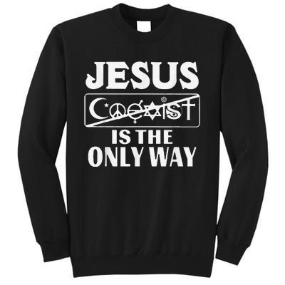 Jesus Coexist Is The Only Way Funny God Tall Sweatshirt