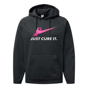 Just Cure It Breast Cancer Awareness Performance Fleece Hoodie