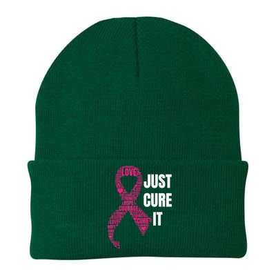 Just Cure It Breast Cancer Awareness Knit Cap Winter Beanie