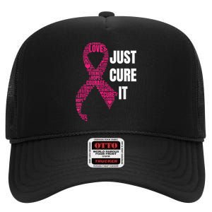 Just Cure It Breast Cancer Awareness High Crown Mesh Back Trucker Hat