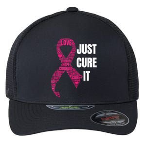 Just Cure It Breast Cancer Awareness Flexfit Unipanel Trucker Cap