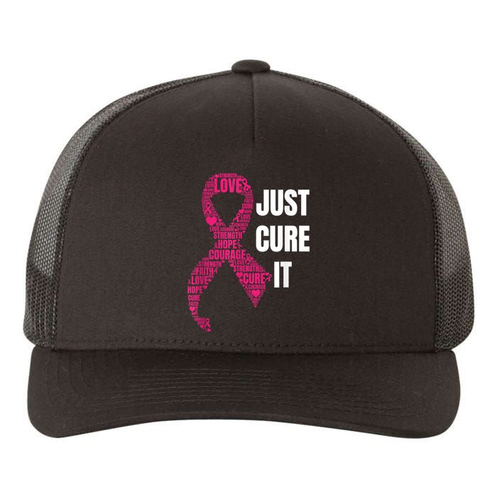 Just Cure It Breast Cancer Awareness Yupoong Adult 5-Panel Trucker Hat