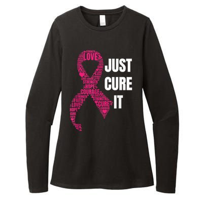 Just Cure It Breast Cancer Awareness Womens CVC Long Sleeve Shirt