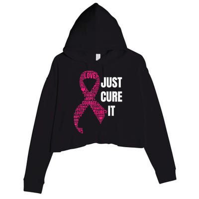 Just Cure It Breast Cancer Awareness Crop Fleece Hoodie