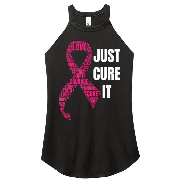Just Cure It Breast Cancer Awareness Women's Perfect Tri Rocker Tank