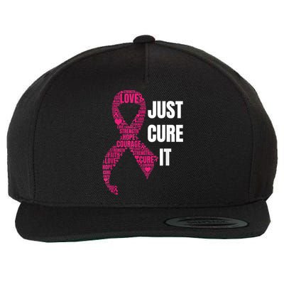 Just Cure It Breast Cancer Awareness Wool Snapback Cap