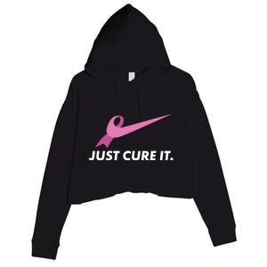 Just Cure It Breast Cancer Awareness Crop Fleece Hoodie