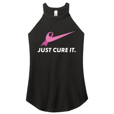 Just Cure It Breast Cancer Awareness Women’s Perfect Tri Rocker Tank