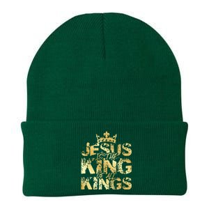 Jesus Christ Is King Faith Gold Bible Quote Gift Knit Cap Winter Beanie