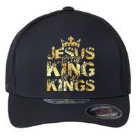 Jesus Christ Is King Faith Gold Bible Quote Gift Flexfit Unipanel Trucker Cap