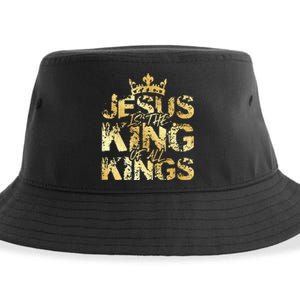 Jesus Christ Is King Faith Gold Bible Quote Gift Sustainable Bucket Hat