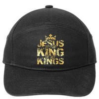 Jesus Christ Is King Faith Gold Bible Quote Gift 7-Panel Snapback Hat