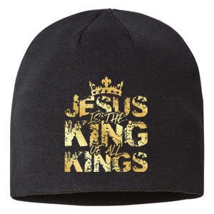 Jesus Christ Is King Faith Gold Bible Quote Gift Sustainable Beanie