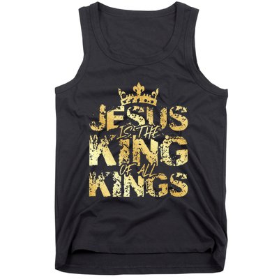 Jesus Christ Is King Faith Gold Bible Quote Gift Tank Top