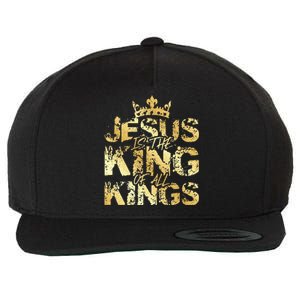 Jesus Christ Is King Faith Gold Bible Quote Gift Wool Snapback Cap