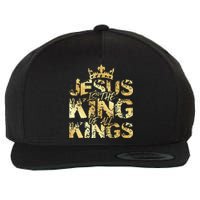 Jesus Christ Is King Faith Gold Bible Quote Gift Wool Snapback Cap