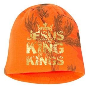 Jesus Christ Is King Faith Gold Bible Quote Gift Kati - Camo Knit Beanie