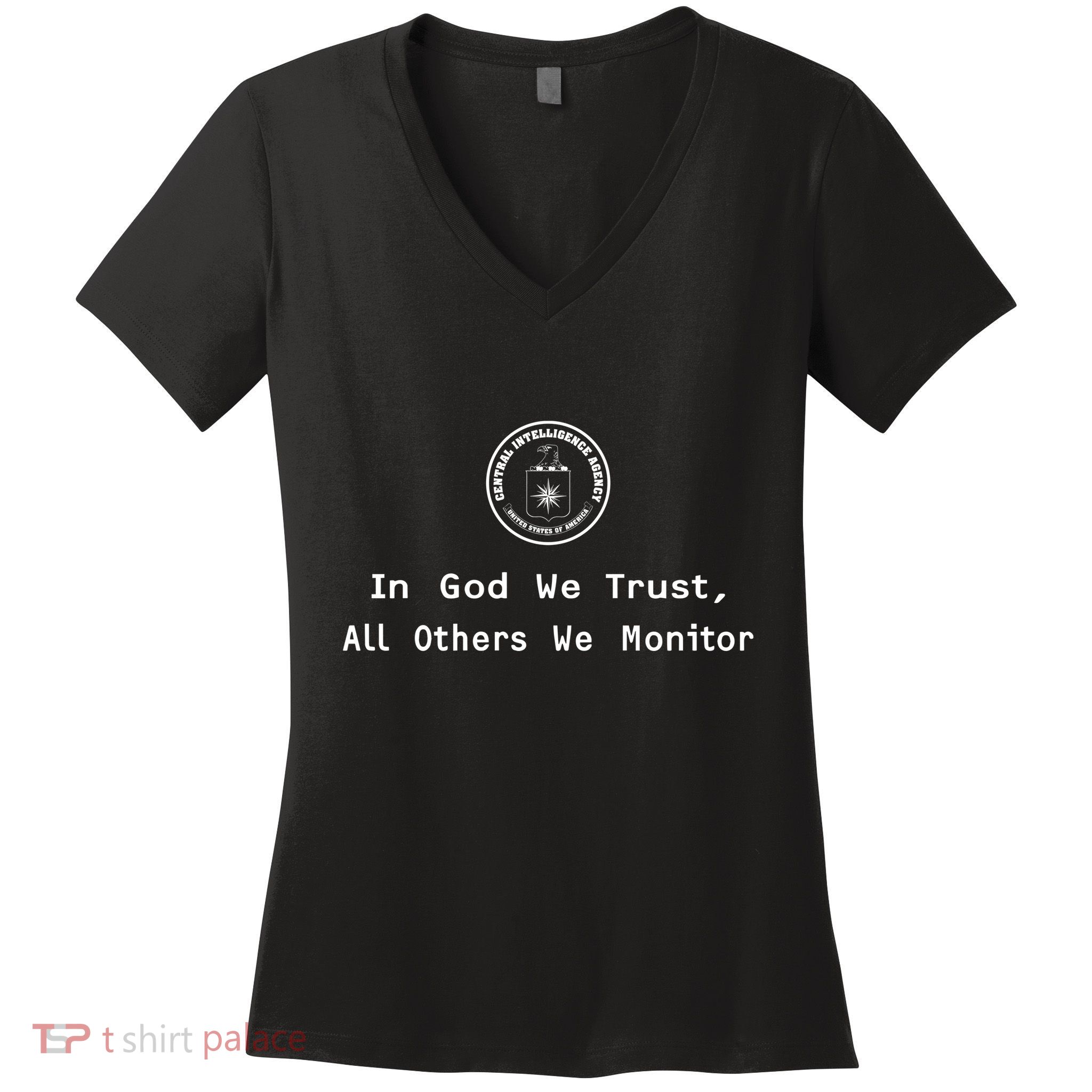Jack Cia In God We Trust All Others We Monitor Women's V-Neck T-Shirt