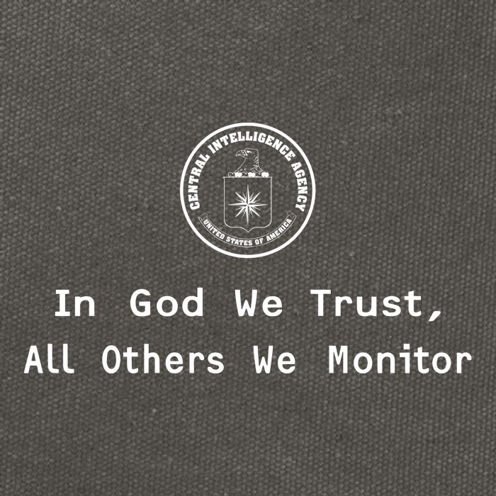 Jack Cia In God We Trust All Others We Monitor Cotton Canvas Backpack