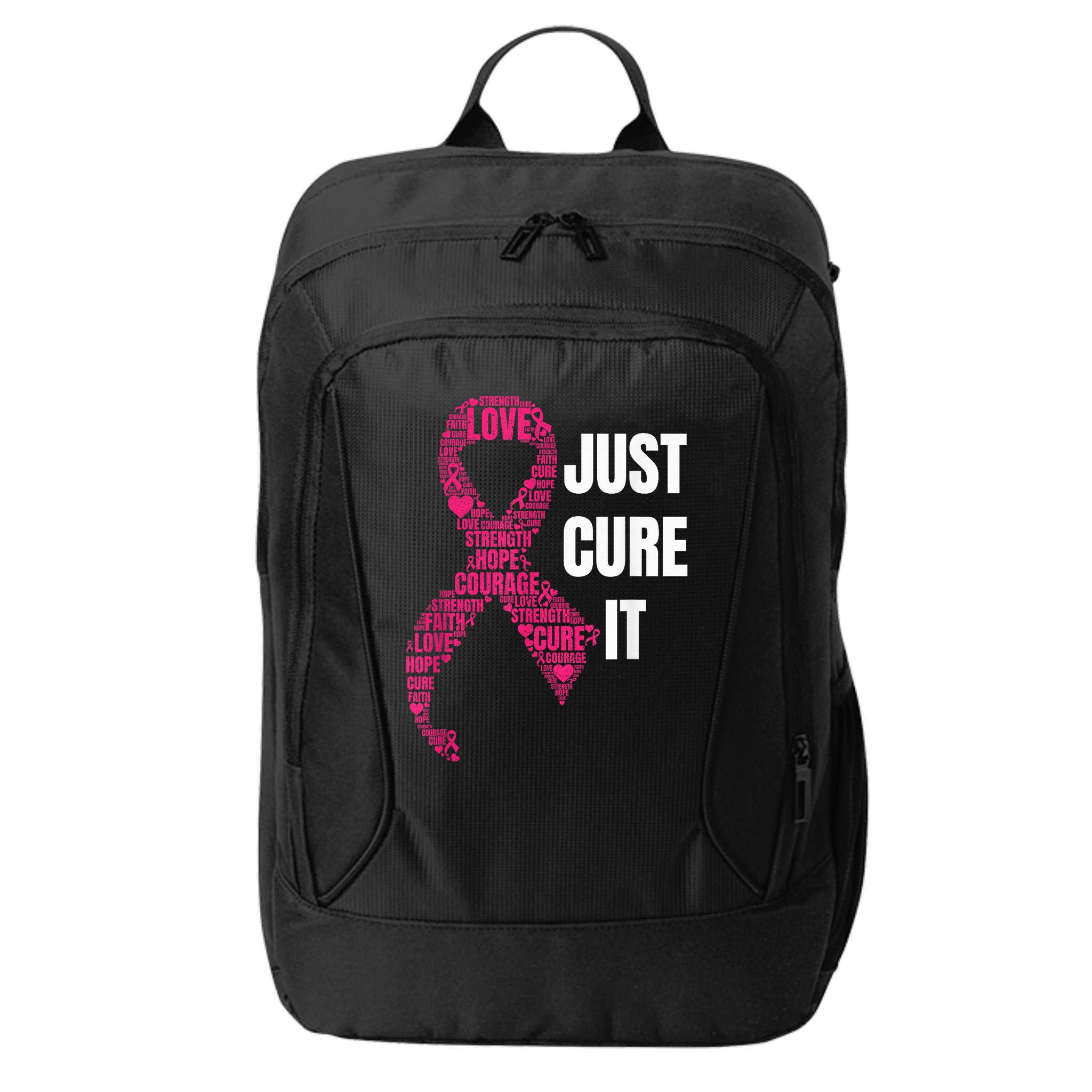 Just Cure It Pink Ribbon Breast Cancer Awareness Shirt City Backpack