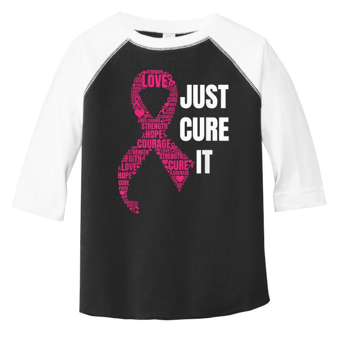 Just Cure It Pink Ribbon Breast Cancer Awareness Shirt Toddler Fine Jersey T-Shirt