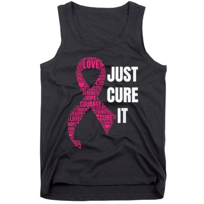 Just Cure It Pink Ribbon Breast Cancer Awareness Shirt Tank Top