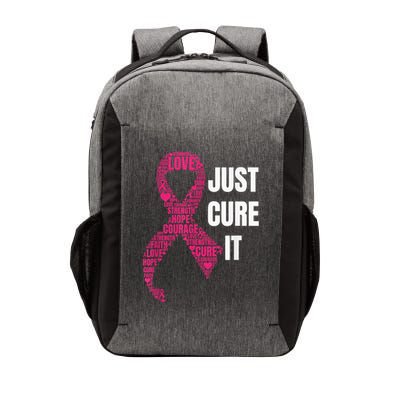 Just Cure It Pink Ribbon Breast Cancer Awareness Shirt Vector Backpack