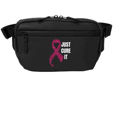 Just Cure It Pink Ribbon Breast Cancer Awareness Shirt Crossbody Pack