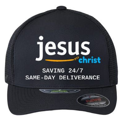 Jesus Christ Is Saving 247 Deliverance The Same Day Flexfit Unipanel Trucker Cap