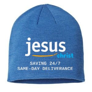 Jesus Christ Is Saving 247 Deliverance The Same Day Sustainable Beanie