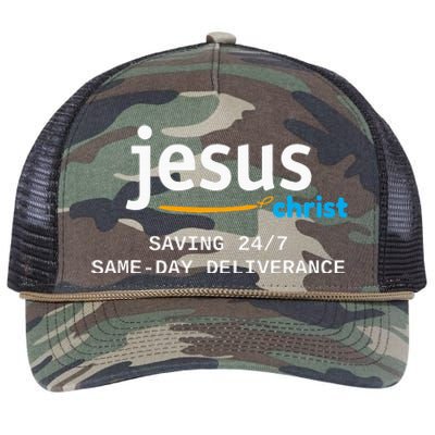 Jesus Christ Is Saving 247 Deliverance The Same Day Retro Rope Trucker Hat Cap