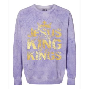 Jesus Christ Is King Faith Gold Bible Quote Gift Colorblast Crewneck Sweatshirt