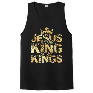 Jesus Christ Is King Faith Gold Bible Quote Gift PosiCharge Competitor Tank