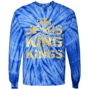 Jesus Christ Is King Faith Gold Bible Quote Gift Tie-Dye Long Sleeve Shirt