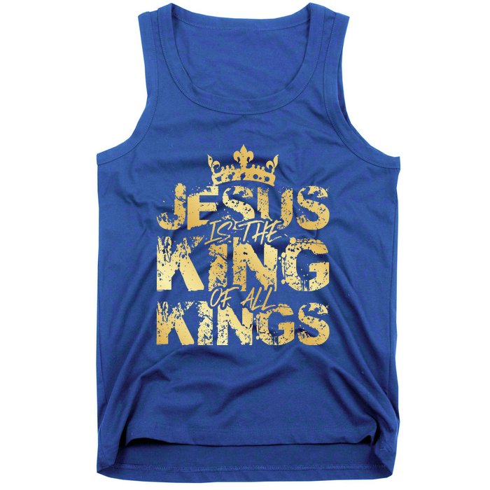 Jesus Christ Is King Faith Gold Bible Quote Gift Tank Top